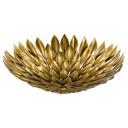 Bethel Gold Leaf Round Frame Flush Mount, 675260 YS40991-3CB